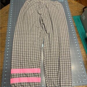 Sundry Houndstooth Joggers with Pink Stripes Size 4 (XL) NWT